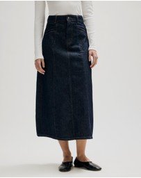 Atmos&Here - Rosa A-Line Denim Midi Skirt