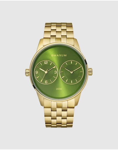 Maxum - Maxum x Taylor Steele - Green Dial, Gold Tone Case & Bracelet