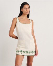 Jag - Palm Embroidered Mini Dress