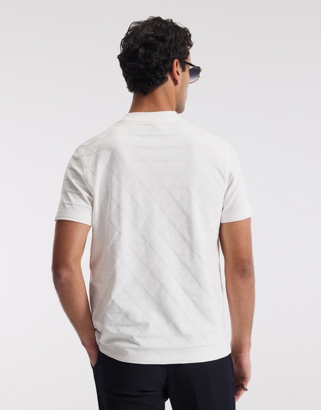 Calibre - Geometric Jacquard T-shirt Off White
