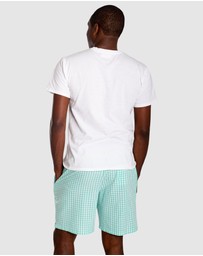 Sant And Abel - Men's Hepburn Gingham Mint Sleep Shorts