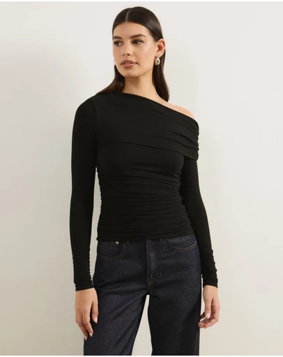 Atmos&Here - Nell One Shoulder Long Sleeve Top