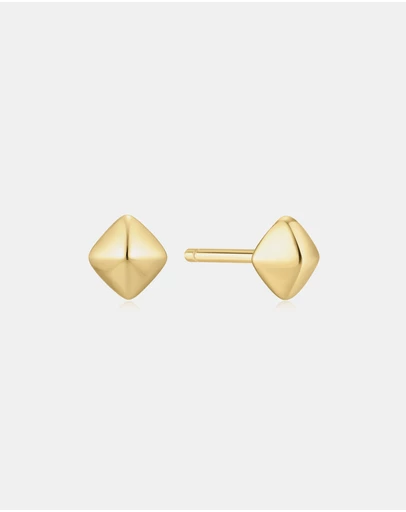 Ania Haie - Ania Haie Gold Pyramid Glam Stud Earrings