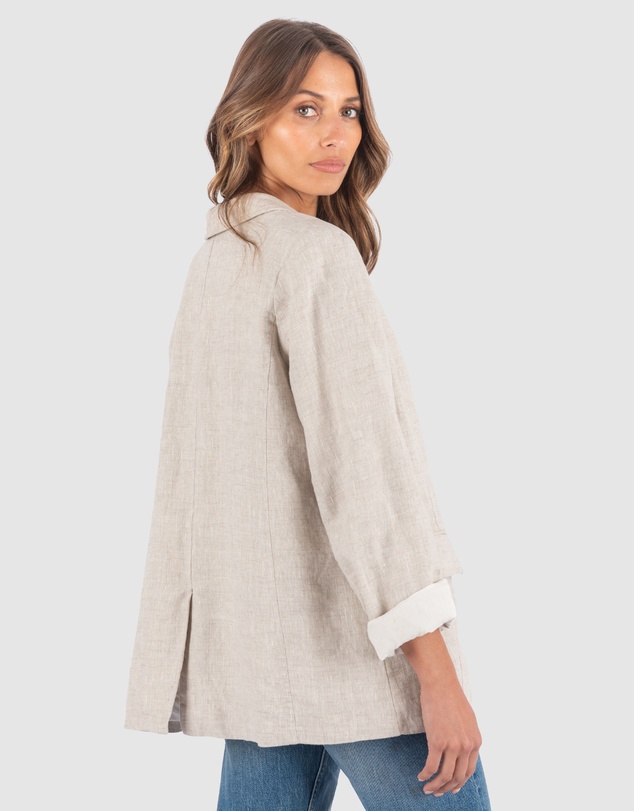 CAMIXA - Jackie Oversized Linen Blazer Jacket