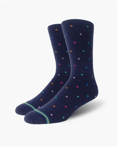 Swanky Socks - Navy Cosmic Polka Dots