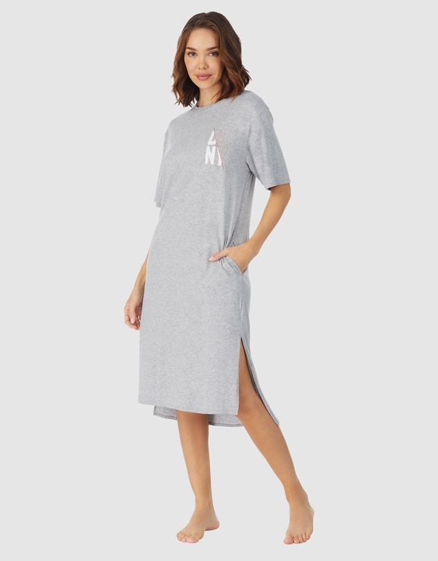 DKNY - Cotton & Viscose Jersey Midi Length T-Shirt Nightgown