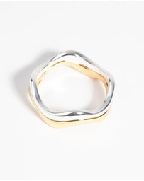 Lovisa - Gold & Silver Plated Weave Ring Set