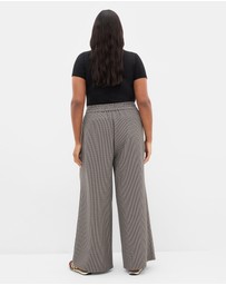 City Chic - Plus size Tiana Plaid Pant - ecru