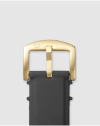 Maxum - Lansdowne Band - Black Silicone With Gold Tone Buckle