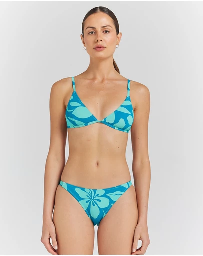 Poolside Paradiso - Baja Side Bind Bikini Bottom - Ocean