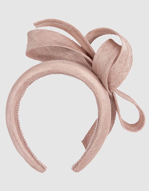 Max Alexander - Dusty Pink Sinamay Bow Racing Fascinator Headband
