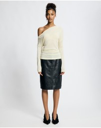 Lover - Medea Asymmetrical Wool Blend Top
