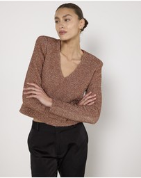 Cirkular - Pre-Loved - Scanlan Theodore Metallic Rose Gold Top