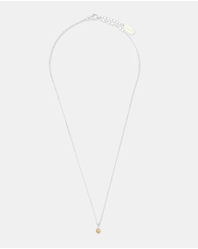 Georgini - Natural Peridot And Diamond August Silver Pendant