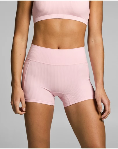Rockwear - Mid Rise Luxe Rib Pocket Booty Shorts