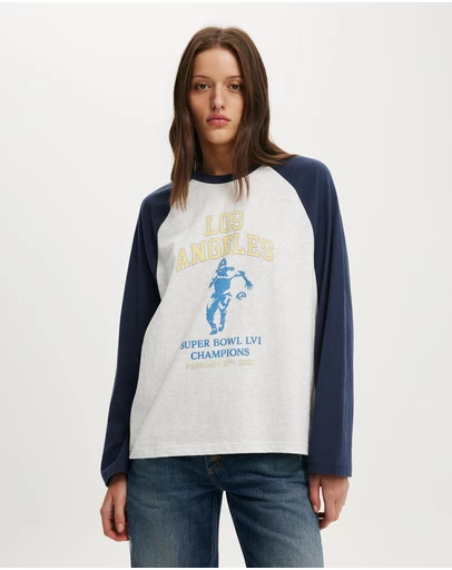 Cotton On - The Lcn Raglan Ls Graphic Tee