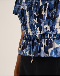 Review - Elizabeth Shirred Peplum Top