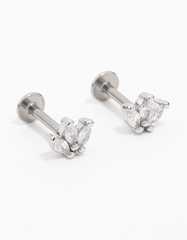 Lovisa - Surgical Steel Triangle Marquise Flat Back 2-Pack