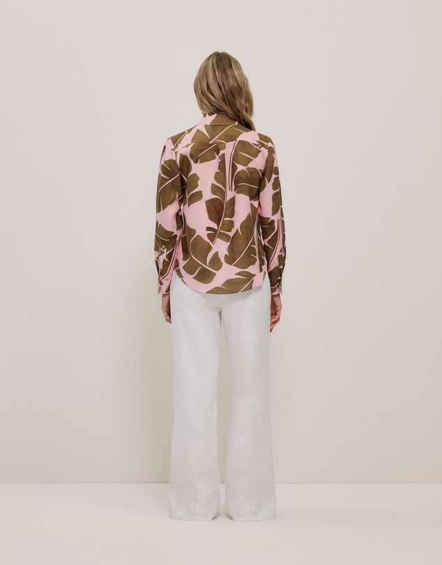 Trenery - Solara Linen Long Sleeve Shirt in Primrose
