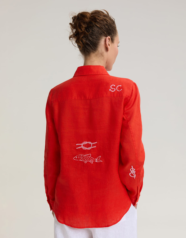 Sportscraft - Dahlia Embroidered Linen Shirt