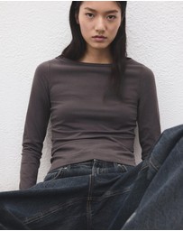 M.N.G - Cotton Boat Neck T-Shirt