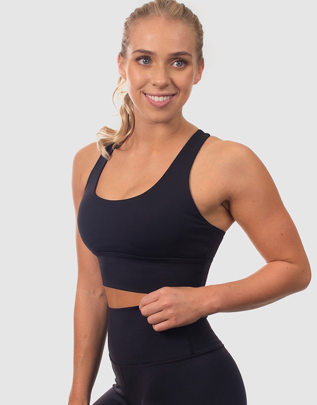 B Free Intimate Apparel - Mesh Racer Long Line Sports Bra (B-C-D-DD-E) Cup