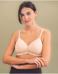Royce Lingerie - Georgia Wirefree T-Shirt Style Mastectomy Bra with Cotton & Lace