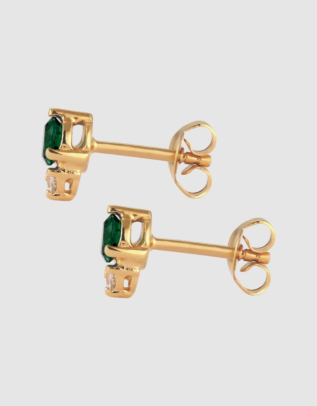 Elli Jewelry - Zirconia Circle Stud Earrings in Gold-Plated 925 Silver