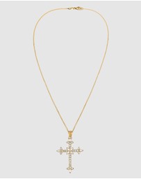 Elli Jewelry - Necklace Cross Zirconia Gold-plated 925 Sterling Silver