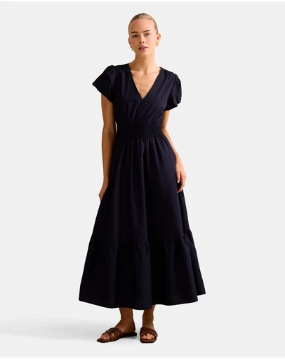 Forever New - Mara Puff Sleeves Cotton Midi Dress