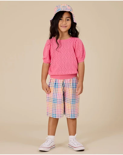 Goldie + Ace - Rainbow Gingham Kirby Relaxed - Babies-Kids
