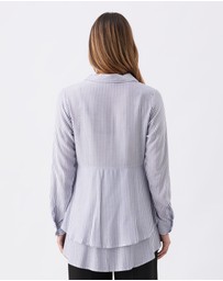 Ripe Maternity - Stripe Layered Peplum Shirt