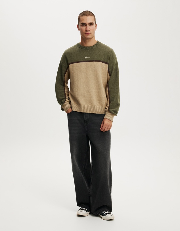 Cotton On - Panelled Crew Knit