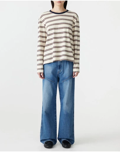 Bassike - Stripe Boyfriend LS T-Shirt