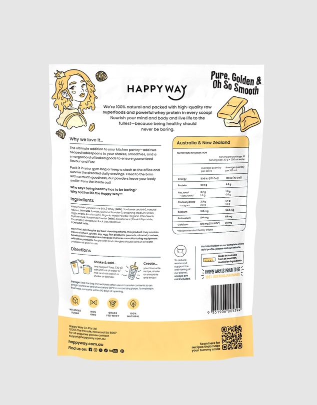 Happy Way - White Chocolate Caramel Whey Protein Powder