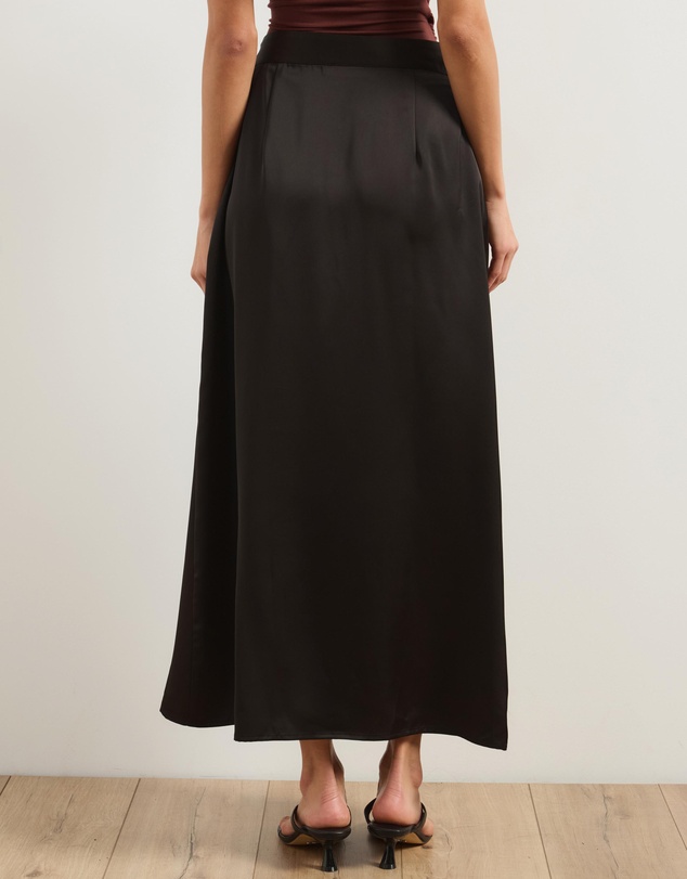 Atmos&Here - Thea Satin Wrapped Tie Midi Skirt