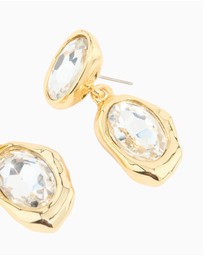 Lovisa - Gold Plated Diamante Teardrop Organic Earrings