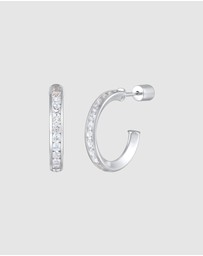 Elli Jewelry - Earrings Creoles Studs With Zirconia In 925 Sterling Silver