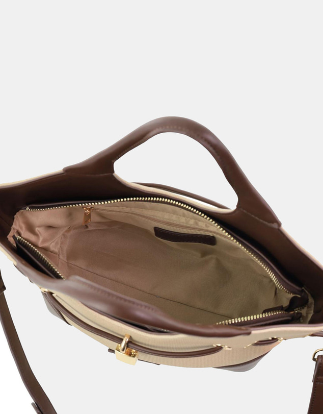Milleni - Milleni Vegan Leather Trim Tote Bag