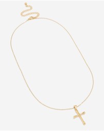 Lovisa - Waterproof Gold Plated Stainless Steel Large Cross Pendant Necklace
