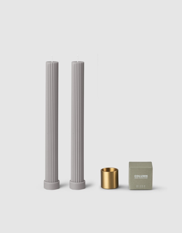 Black Blaze - Column Pillar Candle Duo