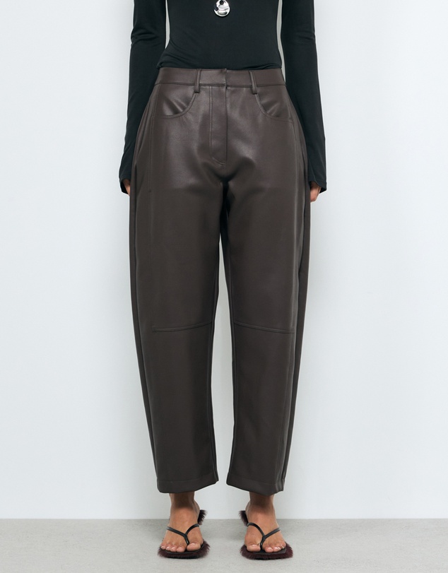 AERE - Sienna PU Barrel Leg Pants