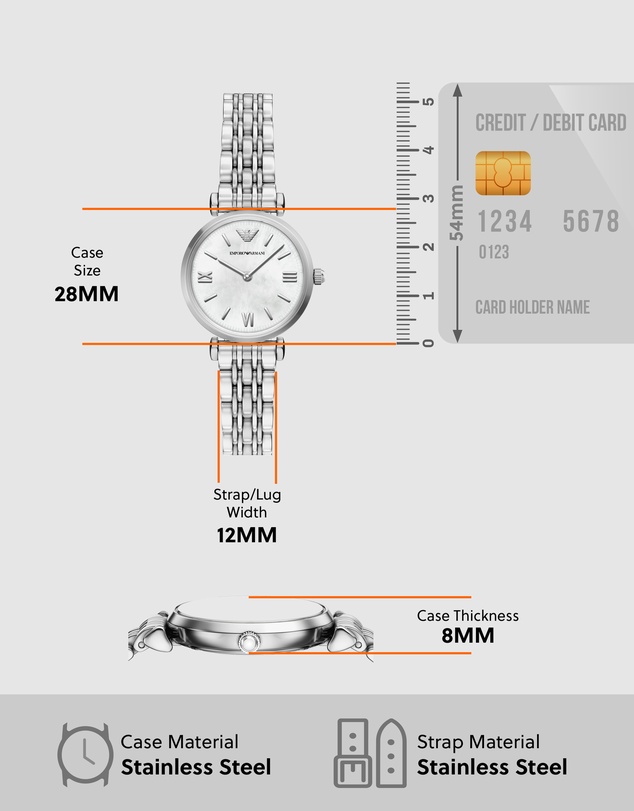Emporio Armani - Silver Tone Analogue Watch