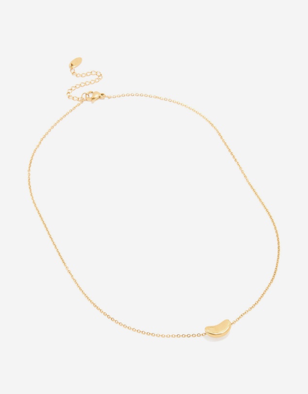 Lovisa - Waterproof Gold Plated Stainless Steel Small Bean Pendant Necklace