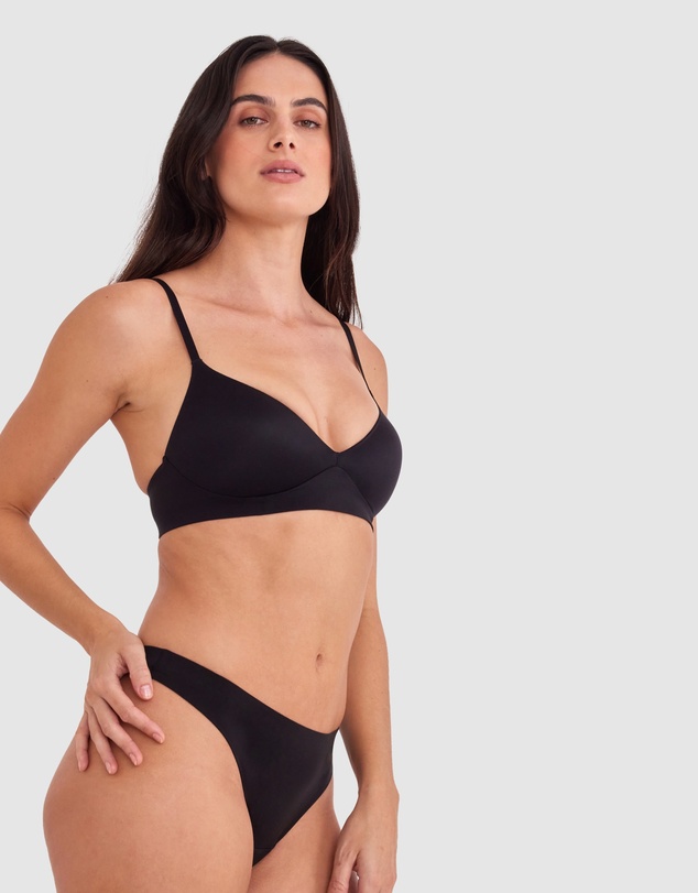 Bras N Things - Body Bliss Plunge Wirefree Push Up - Black