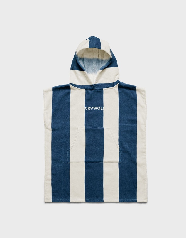 Crywolf - HOODED TOWEL Indigo Stripe