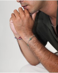 Kuzzoi - ICONIC EXCLUSIVE - Bracelet Male Cloverleaf Enamel Green 925 Sterling Silver