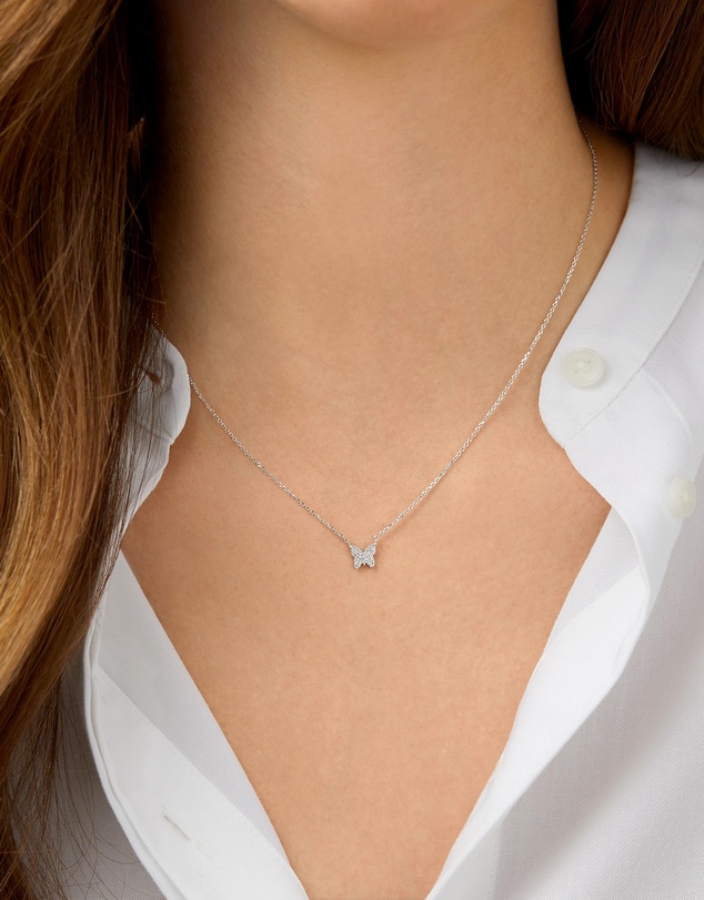 Michael Hill - Butterfly Necklace with Diamonds in Sterling Silver