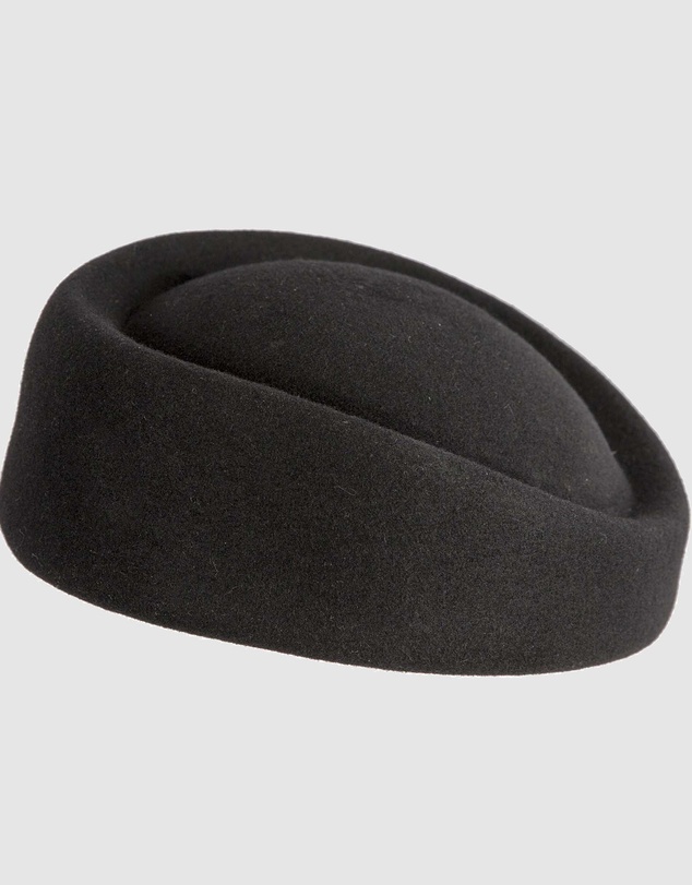 Max Alexander - Felt Black Pillbox Hat