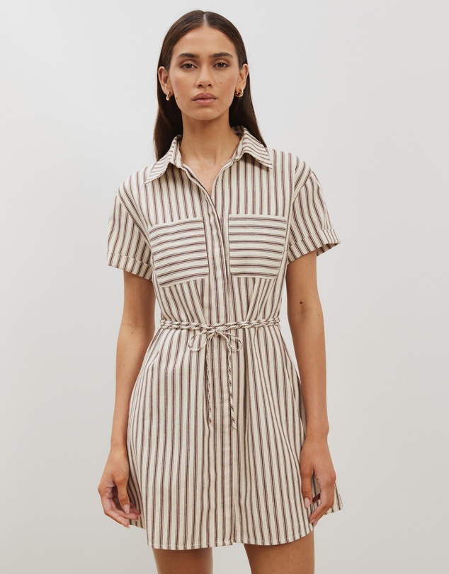 Atmos&Here - Amy Tie Back Mini Shirt Dress